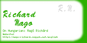 richard mago business card